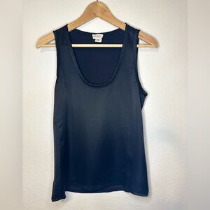 Nicole Miller Black Satin Scoop Neck Tank Size Small